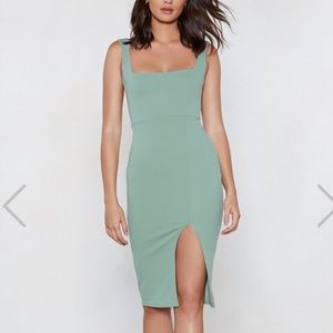 Nasty Gal Light green midi dress
